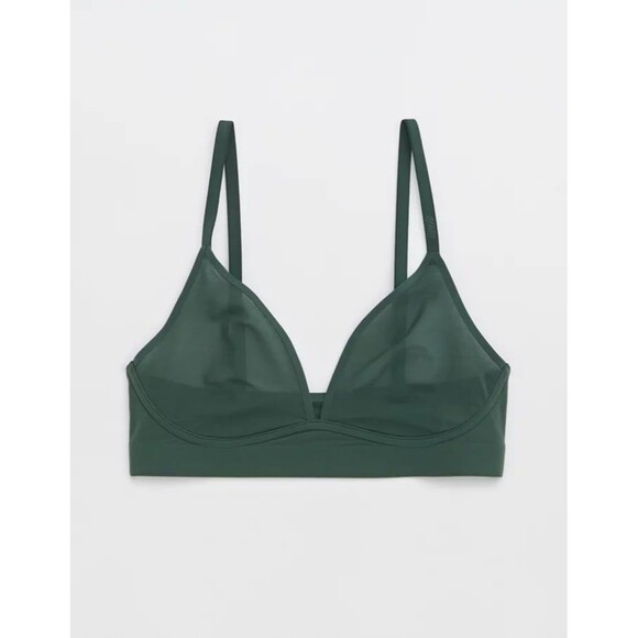 Aerie SMOOTHEZ Mesh Bralette Sycamore Size Small - Picture 1 of 11